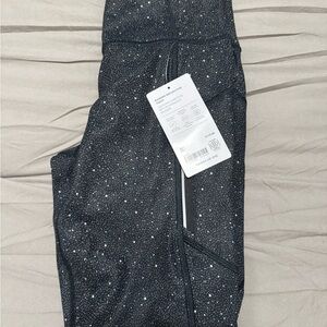 NWT Athleta Black and White Speckled Leggings
